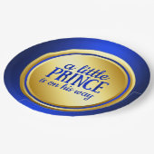 Royal Blue Gold Prince Baby shower Paper Borden Papieren Bordje (Gekanteld)
