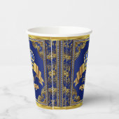 Royal Blue Gold Prince Baby shower papieren bekers (Links)
