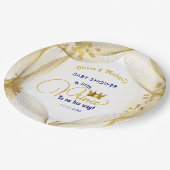 Royal Blue Gold Prince Baby shower Papieren Bordje (Gekanteld)