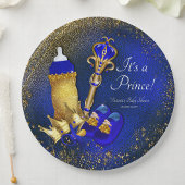Royal Blue Gold Prince Baby shower Papieren Bordje