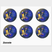 Royal Blue Gold Prince Baby shower Ronde Sticker (Vel)