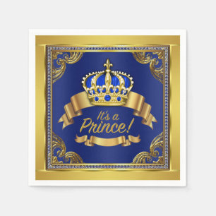 Royal Blue Gold Prince Baby shower Servet