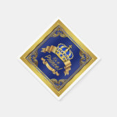 Royal Blue Gold Prince Baby shower Servet (Hoek)