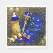 Royal Blue Gold Prince Baby shower Servet (Voorkant)