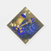 Royal Blue Gold Prince Baby shower Servet (Hoek)