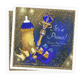 Royal Blue Gold Prince Baby shower Servet
