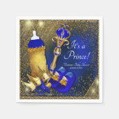 Royal Blue Gold Prince Baby shower Servet (Voorkant)