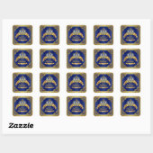 Royal Blue Gold Prince Baby shower Vierkante Sticker (Vel)
