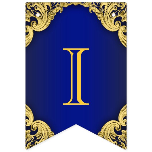 Royal Blue Gold Prince Baby shower Vlaggetjes (Tweede vlag)