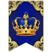Royal Blue Gold Prince Baby shower Vlaggetjes (Eerste vlag)