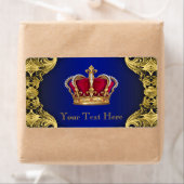 Royal Blue Gold Prince Baby shower Waterfles Etiket (Insitu)