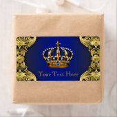 Royal Blue Gold Prince Baby shower Waterfles Etiket (Insitu)