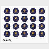 Royal Blue Gold Prince Bedankt Ronde Sticker (Vel)