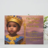 Royal Blue Gold Prince Boy Etnic Kaart (Staand voorkant)