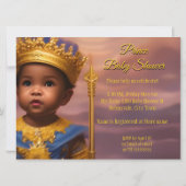 Royal Blue Gold Prince Boy Etnic Kaart (Achterkant)