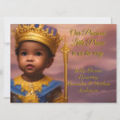 Royal Blue Gold Prince Boy Etnic Kaart (Voorkant)