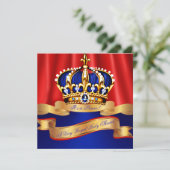Royal Blue Gold Prince Boy Regal Red Kaart (Staand voorkant)