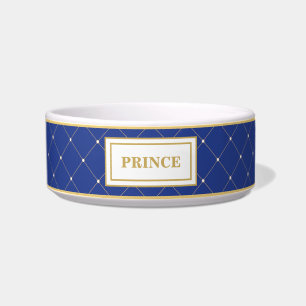 Royal Blue Gold Prince Cat Dog Pet Voerbakje