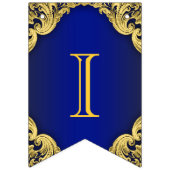 Royal Blue Gold Prince Crown Baby shower Vlaggetjes (Tweede vlag)