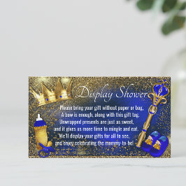 Royal Blue Gold Prince Display Douche Informatiekaartje