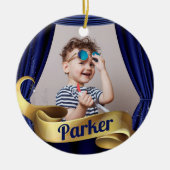 Royal Blue Gold Prince Foto Keramisch Ornament (Voorkant)