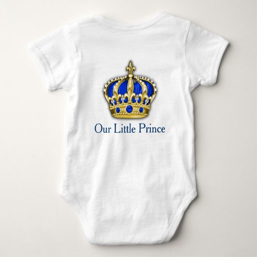 Royal Blue Gold Prince Kroonprins Baby Boy Romper (Achterkant)
