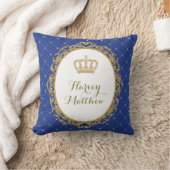 Royal Blue Gold Prince Nursery Decor Pillow Kussen (Deken)