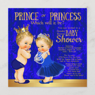 Royal Blue Gold Prince of Princess Gender Reopenba Kaart