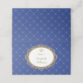 Royal Blue Gold Prince Plaats Kaarten Tafelnummer Plaatskaartje (Buitenkant ongevouwen)