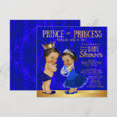Royal Blue Gold Prince Prinses onthult geslacht Kaart (Voorkant / Achterkant)