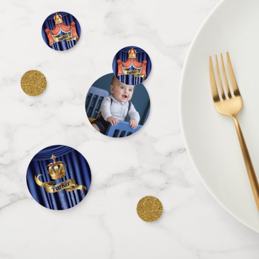 Royal Blue Gold Prince Verjaardag Confetti (Groep)