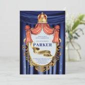 Royal Blue Gold Prince Verjaardag Kaart (Staand voorkant)