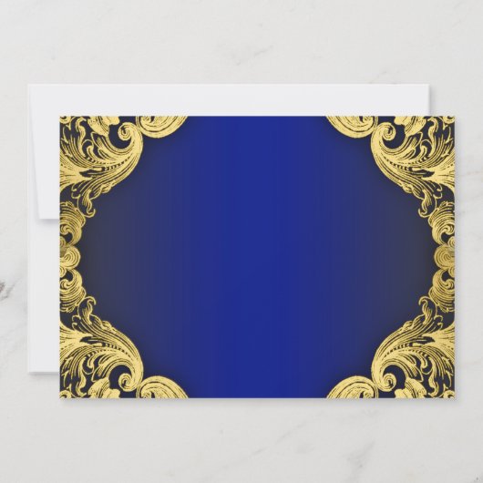 Royal Blue Gold Prince Verjaardagsfeestje Uitnodig Kaart (Achterkant)