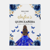 Royal Blue Gold Princess Quinceañera Welkom Acryl Bord (Voorkant)
