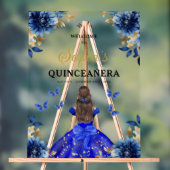 Royal Blue Gold Princess Quinceañera Welkom Acryl Bord (Neutraal)