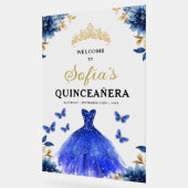 Royal Blue Gold Princess Quinceañera Welkom Acryl Bord (Hoek)