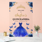 Royal Blue Gold Princess Quinceañera Welkom Acryl Bord (Huwelijk)