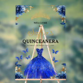 Royal Blue Gold Princess Quinceañera Welkom Acryl Bord (Neutraal)