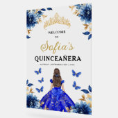 Royal Blue Gold Princess Quinceañera Welkom Acryl Bord (Hoek)