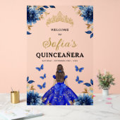Royal Blue Gold Princess Quinceañera Welkom Acryl Bord (Huwelijk)