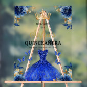 Royal Blue Gold Princess Quinceañera Welkom Acryl Bord (Neutraal)