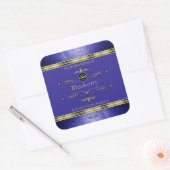 Royal Blue Gold Product Labels Glitter Border Logo (Envelop)