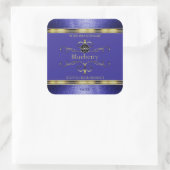 Royal Blue Gold Product Labels Glitter Border Logo (Tas)