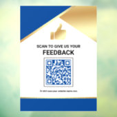 Royal Blue Gold QR-code Klantfeedback Beoordeling Raamsticker (Vel 3)
