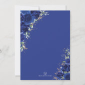 Royal Blue Gold Quinceañera vlinder geometrisch Kaart (Achterkant)