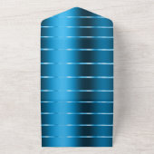 Royal Blue Gold Ribbon Wedding All In One Uitnodiging (Buitenkant)