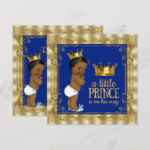 Royal Blue Gold Royal Prince Baby shower Kaart (Voorkant / Achterkant)
