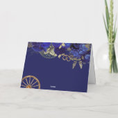 Royal Blue Gold Rozen Elegant Charro Westerne Styl Bedankkaart (Achterkant)