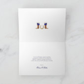 Royal Blue Gold Rozen Elegant Charro Westerne Styl Bedankkaart (Binnen)