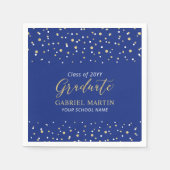 Royal Blue, Gold School Afstuderen Ceremony Party Servet (Voorkant)
